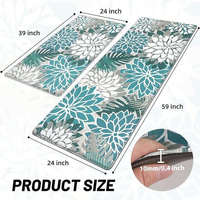 Arenarug Kitchen Mats for Floor 2PCS Cushioned Anti Fatigue Kitchen Mats - Image 2