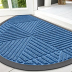Smiry Half Circle Front Door Mat Outside Entrance, Heavy Duty Sturdy Natural by Smiry