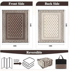 Pauwer Waterproof Outdoor Rug 10x14, Reversible Plastic Straw Patio Camping Rug - Image 2