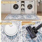 Ileading Kitchen Rugs Sets of 3 Non Slip Washable, Farmhouse Gray Kitchen Runner - Image 4
