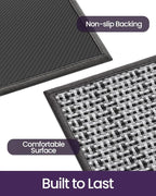 DEXI Ultra Thin Door Mat Indoor Entrance 36x56, Non Slip Rubber Backed Entryway - Image 5