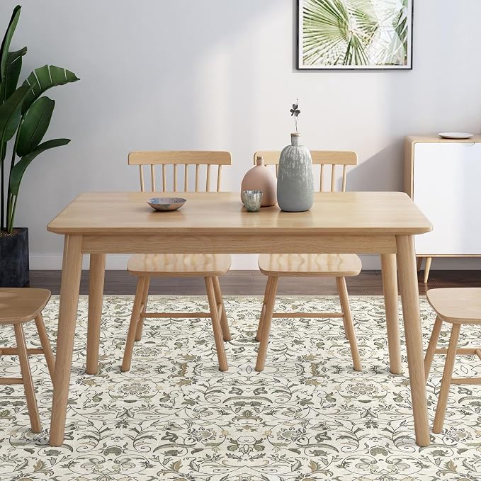 6×9 Washable Large Area Rugs for Living Room, Floral Soft Rug Non Slip Stain - Image 5
