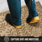 HIYARD Front Door Mat, Absorbent Dirt Trapping Welcome Door Mat Indoor Outdoor - Image 2