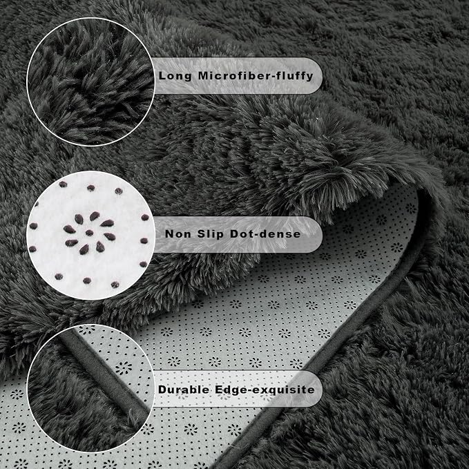 Chicrug Soft Area Rugs for Bedroom Living Room Plush Fluffy Rug 5x8 Feet - Image 6