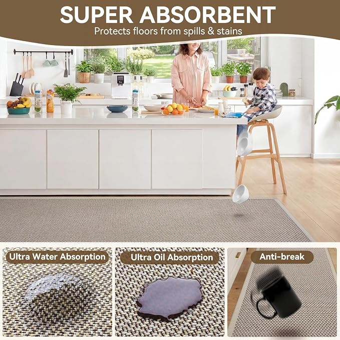Kitchen Rugs Non-Slip and Washable, Kitchen Mats - Image 4