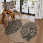 Lahome Modern Rainbow Round Rug 4ft, Washable Outdoor Rugs by Lahome