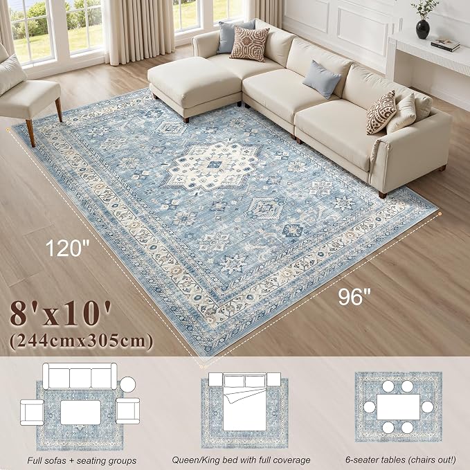 Vintage Living Room Area Rug 8x10 - Image 2