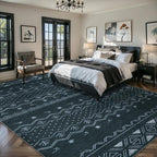 SERISSA 8x10 Area Rugs for Living Room, Washable Non-Slip Grey Boho Rug - Image 2