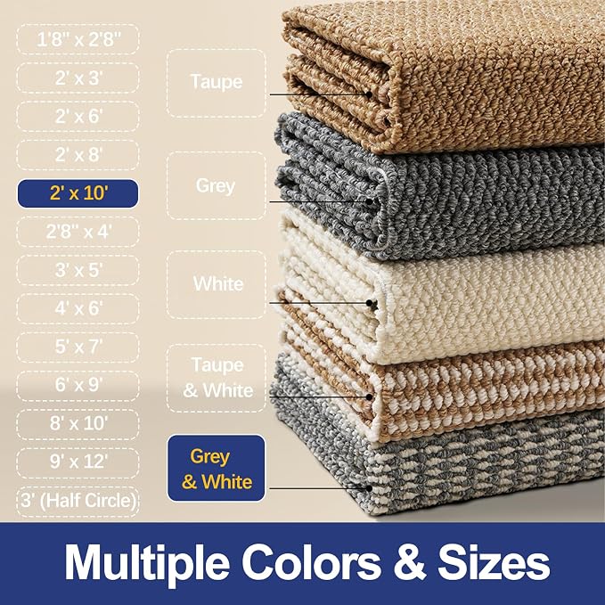 Faux Jute Hallway Runner Rug 2'x10', Washable & Non-Slip, No Odor. Farmhouse - Image 7