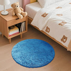 OLANLY Bright Blue Round Rugs for Bedroom - Image 3