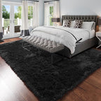 Amdrebio Black Fluffy Large Living Room Rugs, 6x9 Rug, Furry Area Rug - Image 3