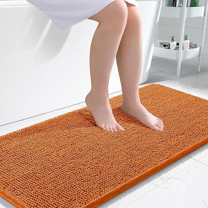 OLANLY Large Bathroom Rugs 50x30, Extra Soft Absorbent Chenille Bath Rugs by OLANLY