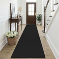 KOZYFLY Black Runners Rugs for Hallway 2.5'x10', Washable Runner Rug, Woven Non by KOZYFLY