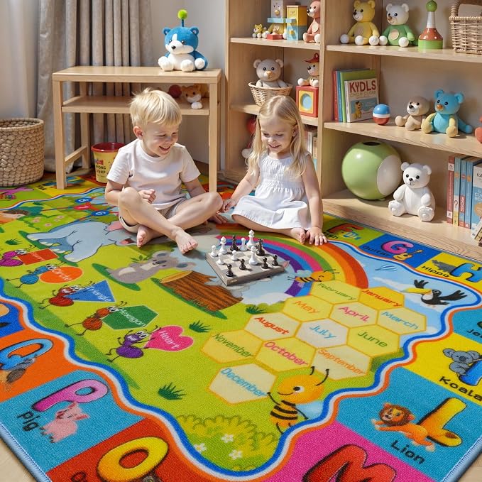 STARUIA ABC Rug for Kids Playroom, Non-Slip Educational Classroom Rug for - Image 4