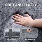 Grey Fluffy 8x10 Large Area Rugs - Image 4