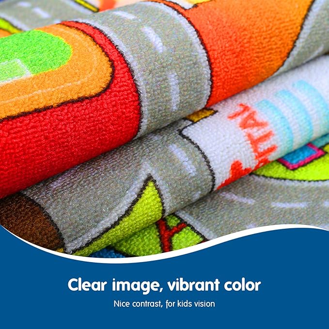 Booooom Jackson Kids Car Rug Play Mat 60x32 inches, Car Mat, Non Slip Kids Rug - Image 4