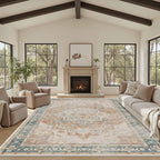 Rugxara 8X10 Orange Boho Rug, Large Washable Area Rugs - Image 6