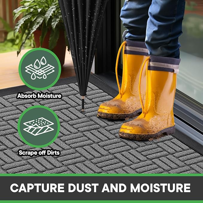 Mibao Front Door Mat Outdoor Entrance, 61.5" x 36" Heavy Duty Welcome Mat - Image 3
