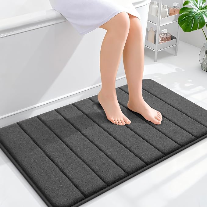 OLANLY Memory Foam Bath Mat 35x24, Super Soft Absorbent Bathroom Rugs, Quick Dry by OLANLY