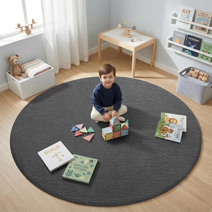 Sour Lemon 4ft Round Rugs for Bedroom, Circle Area Rugs for Living Room - Image 5