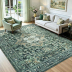 Lofus 5x7 Washable Rugs Non-Slip, Vintage Floral Area Rug - Image 9