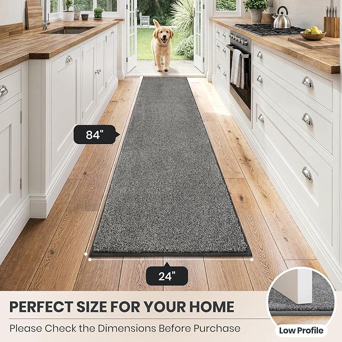 PURRUGS Dirt Trapping Door Mat 24" x 84", Non-Slip Machine Washable Entryway Rug - Image 8