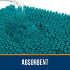 OLANLY Bathroom Runner Rugs 44x24, Soft Absorbent Chenille Bath Rugs, Rubber - Image 4