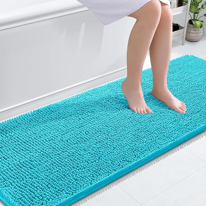 OLANLY Bathroom Runner Rugs 70x24, Soft Absorbent Chenille Bath Rugs, Rubber by OLANLY