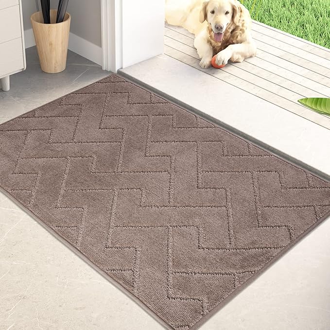 PURRUGS Dirt Trapping Door Mat 20" x 31.5", Non-Slip Machine Washable Entry Rug by PURRUGS