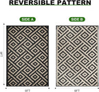 RURALITY Outdoor Rugs 6x9 Feet for Patios Clearance, Plastic Straw Waterproof - Image 2