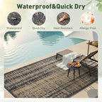 MontVoo Outdoor Rug Waterproof 5x8 ft Outdoor Carpet Patio Rug Mat Reversible - Image 2