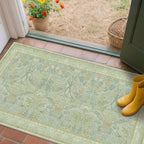 2x4 Small Green Kitchen Rugs Non Slip, Floral & Botanical Shabby Chic Washable - Image 3