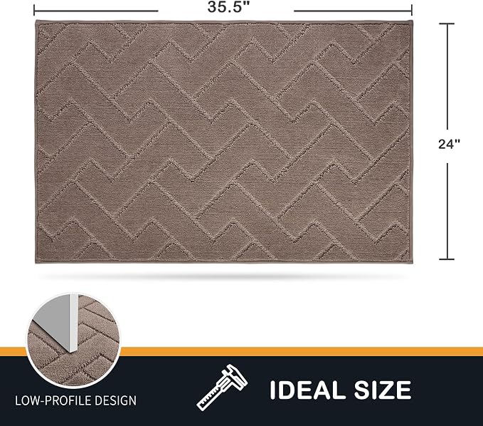 PURRUGS Dirt Trapping Door Mat 24" x 35.5", Non-Slip Machine Washable Entry Rug - Image 2