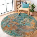 Lahome Modern Abstract Round Rug 5Ft by Lahome