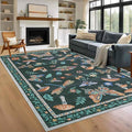 Mushroom 9x12 Rug for Living Room Non Slip Washable 9 x 12 Rug for Bedroom by ROYHOME