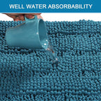 H.VERSAILTEX Bath Mats for Bathroom Non Slip Extra Thick Chenille Striped Bath - Image 5