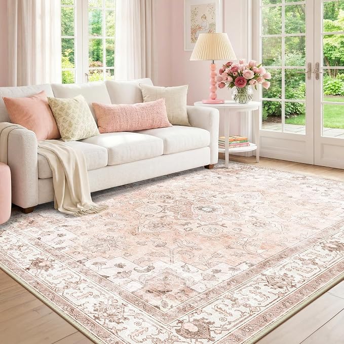 CAPALOCA Machine Washable Rugs Nursery Rug 5x8 Cute Girl Non Slip Low Pile - Image 2