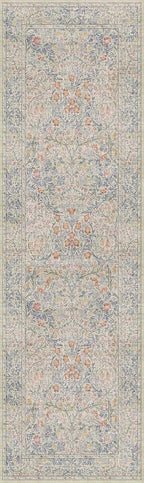 Vintage Beige Blue 3x10 Runner Rug - Image 2