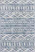 KUTA Area Rug 5x7, Moroccan Large Blue White Rugs Washable Boho Non-Slip - Image 9