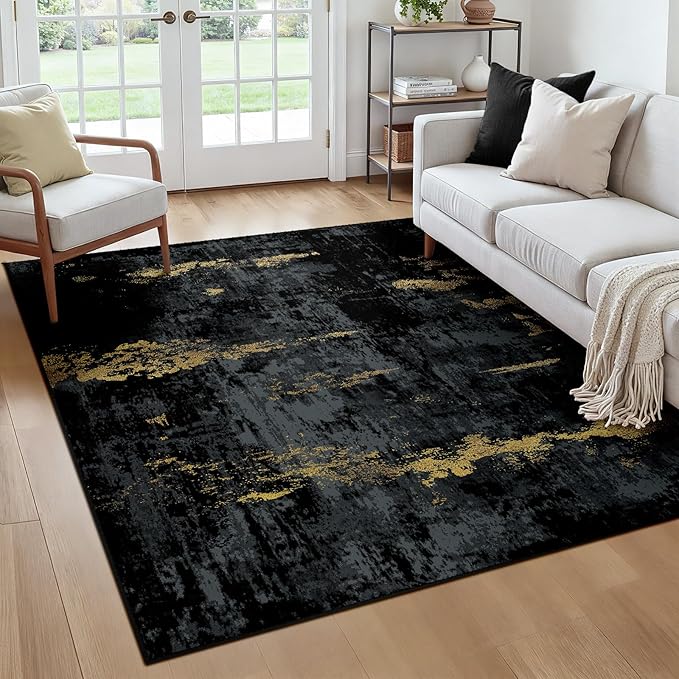 RELEANY Washable Area Rugs Square 6ft Non-Slip Modern Abstract Soft by RELEANY