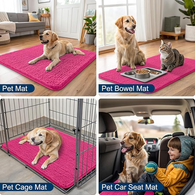 Smiry Dog Door Mat for Muddy Paws 59x24, Absorbent Dirt Trapper, Non-Slip - Image 6