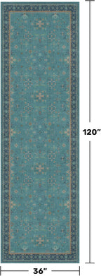 Hazo Haus Teal 10ft Long Hallway Runner Rug - Image 2