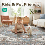 10x12 Area Rugs Living Room: Washable Vintage Rug Large Non-Slip Stain - Image 6