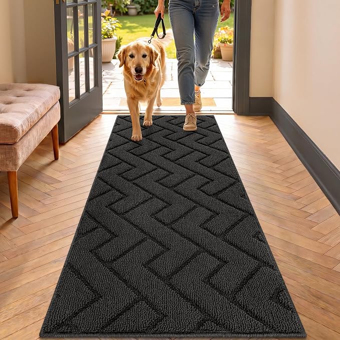 hicorfe Dirt Trapper Indoor Doormat, Non Slip Backing Washable Door Mats by Hicorfe