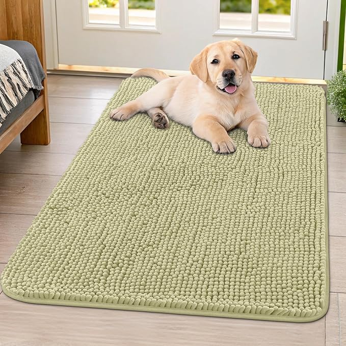 Smiry Dog Door Mat for Muddy Paws 40x32, Absorbent Dirt Trapper, Non-Slip by Smiry