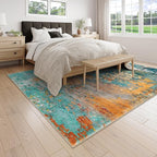 Lahome Modern Abstract Living Room Rug, Washable 8x10 Area Rugs - Image 2