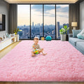 qulint 8x10 Area Rugs for Living Room, Large Fluffy Pink Rug for Bedroom by QULINT