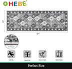 HEBE Hallway Runner Rug 2'x6' Washable Vintage Distressed Area Rugs Non Slip - Image 2