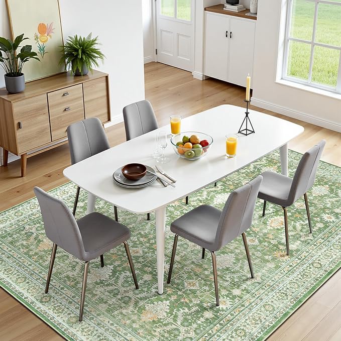 Lofus 6x9 Area Rug for Living Room, Light Green Washable Area Rugs - Image 2