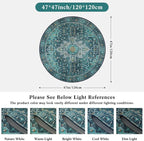 Moynesa Ultra-Thin Washable Round Rug - 4ft Oriental Circle Area Rugs - Image 2